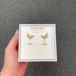 Gold Martini Cocktail Earrings